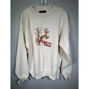 VTG Sutter &‎ Grant Sweater L Embroidered Whitetail Deadstock 80s USA Made